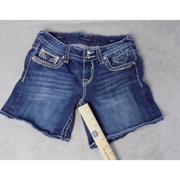 Vigoss Denim Shorts 5/6 Distressed Embroidery Dark Wash Capsule (BUNDLE PRICE $6 - Picture 8 of 10
